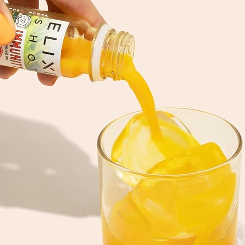 Miniatura 7 de Elixir Shots, Inmunidad Boost Wellness Shot con cúrcuma prensada en frío, jengibre, naranja y pimienta negra, sin azúcares añadidos o ingredientes