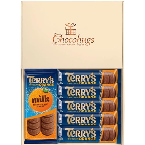 Chocohugs Terrys Orange Chocolate Gift Hamper Box | Terrys Orange Lover Selection Box of Chocolates | Letterbox Gift | Chocolate Assortments | Sweet Treat Box | Happy day Surprises Celebration