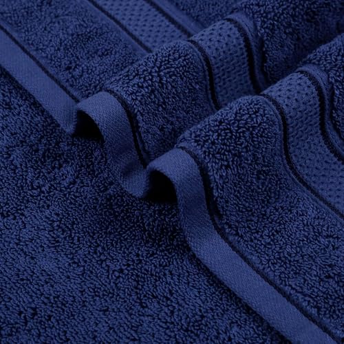 Image of MYTRIDENT Towels for Hand, Indulgence Collection, 100% Cotton Towels for Men /Women, 600 GSM, 2 Pc Hand Towel Set Luxury, 40 cm x 60 cm - Patriot Blue