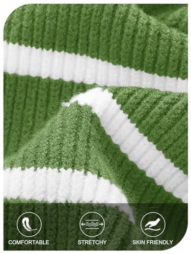MEROKEETY Women's Fall Long Sleeve Striped Pullover Sweaters 2025 Trendy Turtleneck Casual Knit Tops4