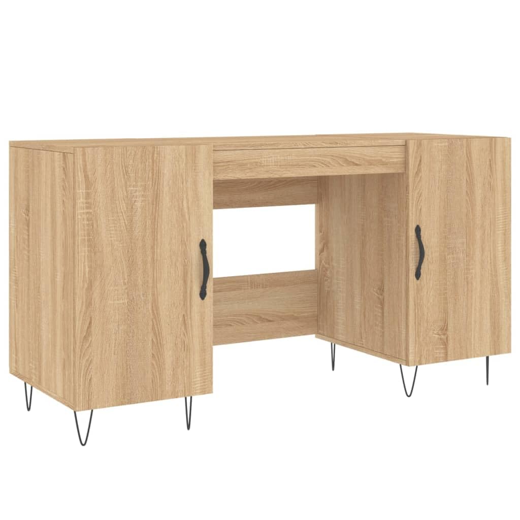 Scrivania Pc Tavolo Gaming Tavolo Consolle Scrivanie Gaming Scrivania Rovere Sonoma 140x50x75 cm in Legno Multistrato per Studio Soggiorno Camera Da Letto Sala Studio