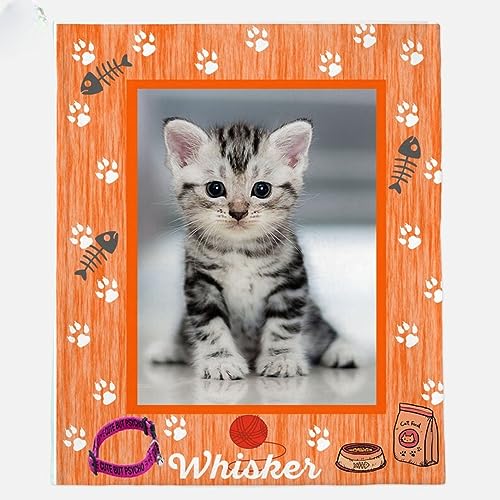 Couverture photo personnalisée visage de chat plaid haute qualité
