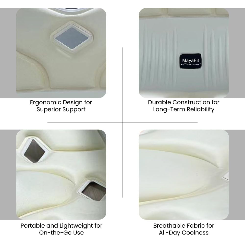 Cojín ergonómico de apoyo lumbar, crema, 15.7 x 13 x 13.4 pulgadas, tamaño estándar, para postura de hombro y espalda, capacidad de 50 a 120 libras