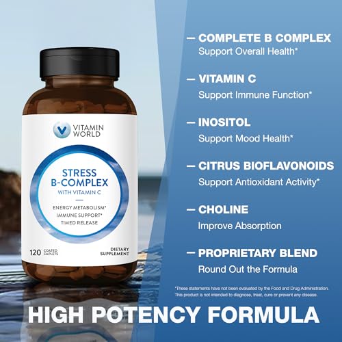 Stress Vitamin B Complex with Vitamin C, Timed Release High-Potency Vitamin B6, B12, Niacin, Folate & Biotin for Stress, Energy,... - Image 4