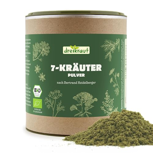Bio-7-Kräuter-Pulver nach Bertrand Heidelberger, dreikraut, 7-Kräuterstern, extra fein vermahlen (250, Gramm)