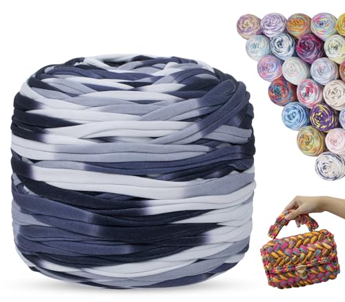 LEREATI T Shirt Yarn for Crocheting 285g/100m Rainbow Tshirt Yarn, Thick Crochet Yarn for Crocheting Bag Blanket, Cushion