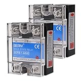 DWEII 2 PCS State Relay,Solid State Relay SSR-40AA AC to AC Input 70-250VAC to Output 24-480VAC 40A Single Phase Plastic Cover