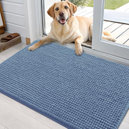 Image of OLANLY Dog Door Mat for Muddy Paws 36x24, Absorbent Chenille Mud Doormat
