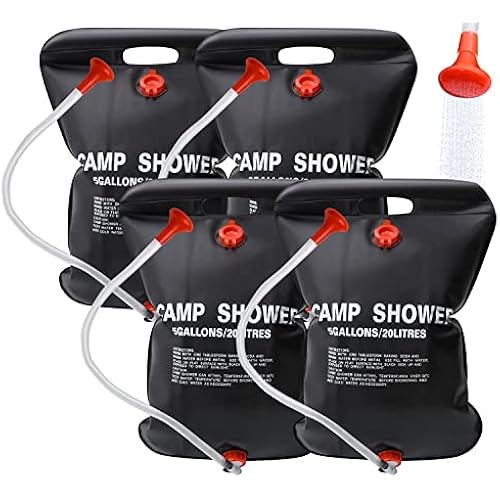 DkOvn 1/2/4 Pack 5 Gallons/20L Solar Shower Bags