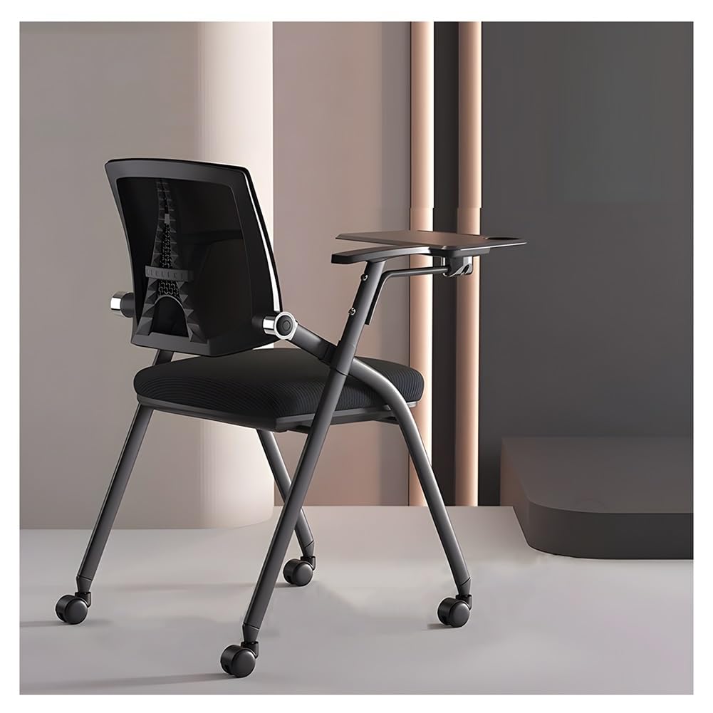 MYUYEE Conference Room Chairs, Folding Chairs With Casters And Writing Pad, Ergonomic Desk Chair, For Conference Room