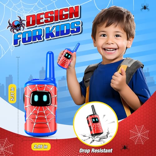 image for comedyfun Walkie Talkies for Kids Boys Rechargeable: 2 Pack Kids Walki