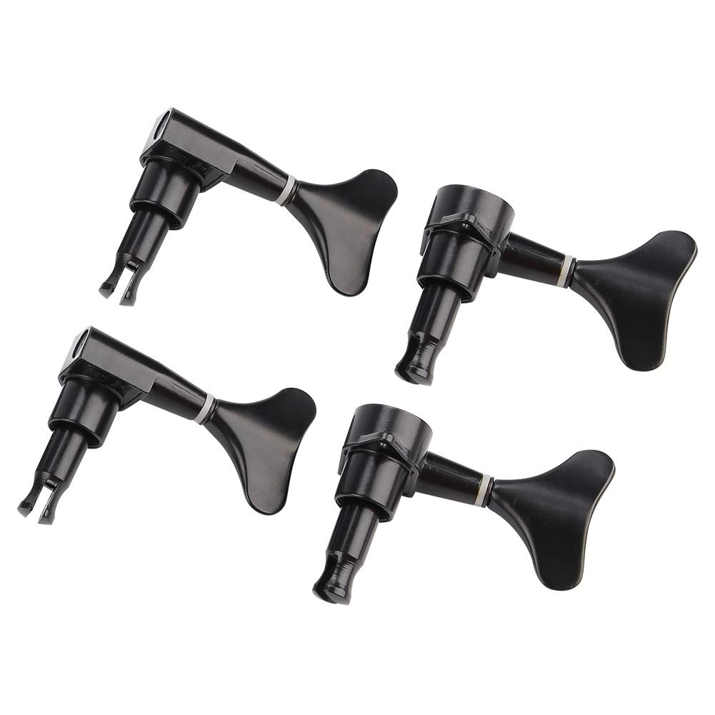 Mécaniques scellées pour guitare basse, bouton en forme de queue de poisson, compatible 2L 2R, noir