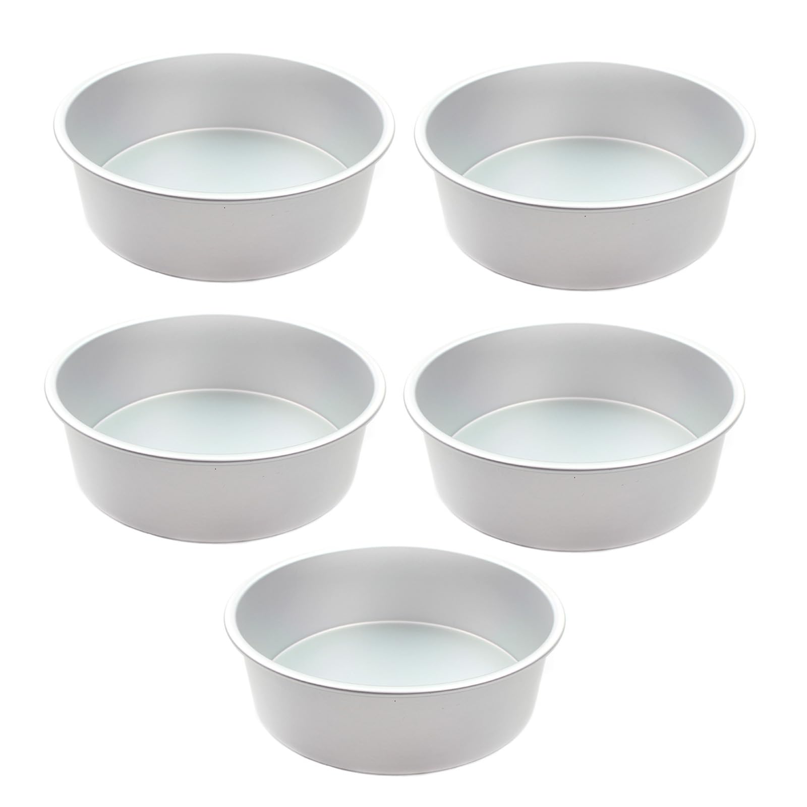Tsophreniq Of 5 Baking Cake Pans Aluminium Alloy Round for Cakes and Pizza Multipurpose Cheesecakes Tool
