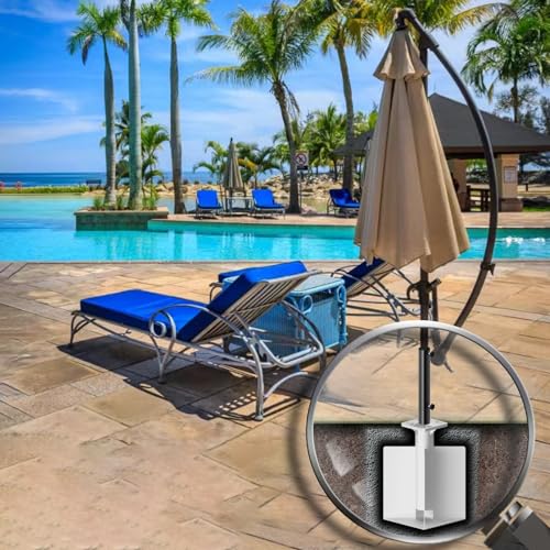 Zaquak Offset Patio Umbrella Base In Ground,In-ground Umbrella Stand,Rustproof Steel Umbrella Holder,Universal Umbrella Ground Anchor for Offset Cantilever Umbrella and Middle Pole Patio Umbrella