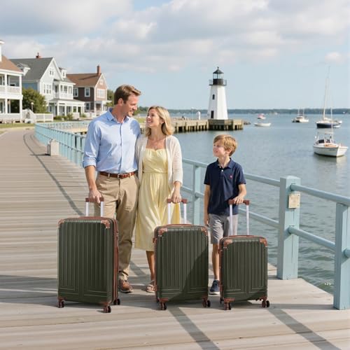Image of KUNEL Luggage Sets 5 Piece, Hardshell Expandable Suitcase, 20 /24 /28inch