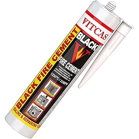 Black Fire Cement 1250 C - 310ml for Fireplace, Stove, Boilers etc Cover