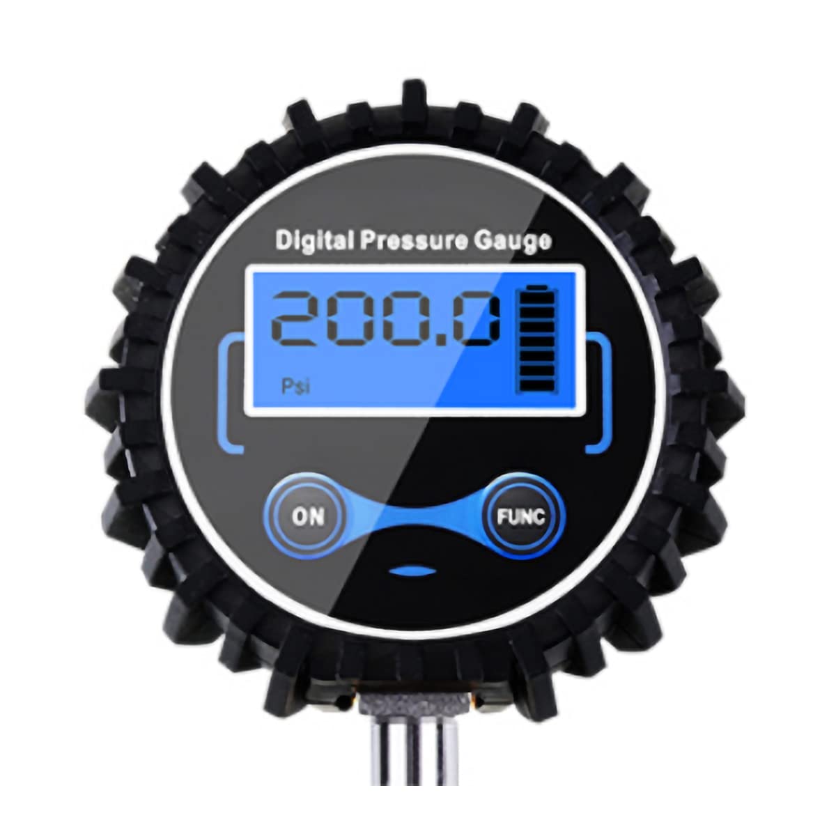 Indicador de presión de neumáticos 3～200PSI Indicador de neumáticos Digital Luz de Fondo Fácil de Leer Tubo de Acero Inoxidable Resistente