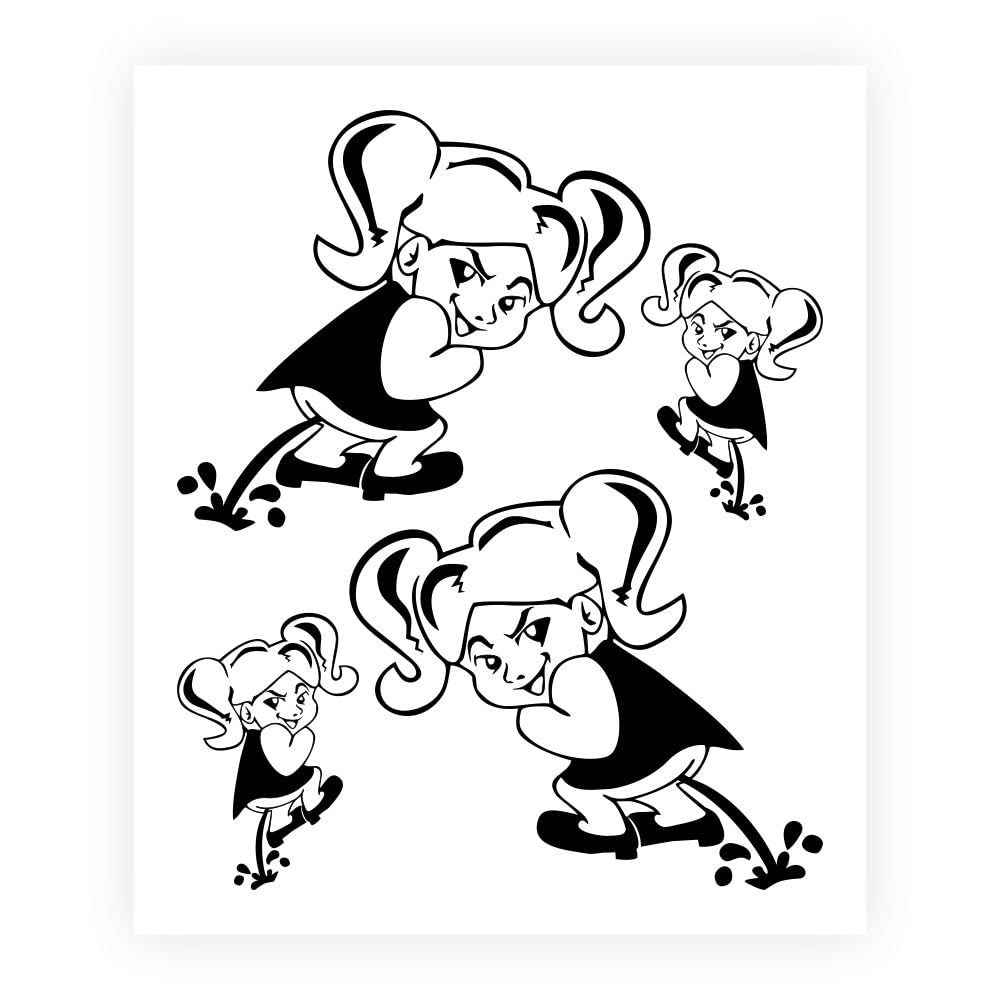 Quattroerre Supershaped Die-Cut Naughty Girl Stickers for Car, Black