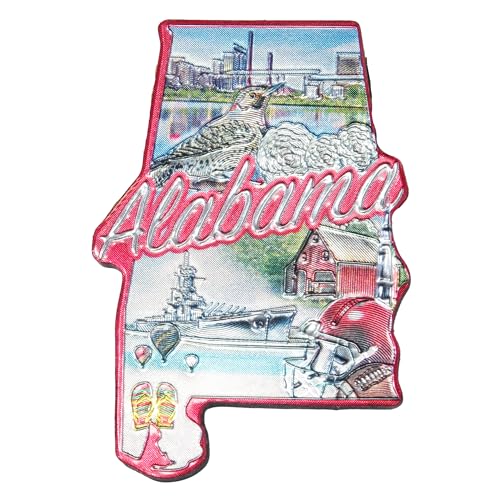 Imán decorativo Alabama en resina rectangular pequeño miniatura 1