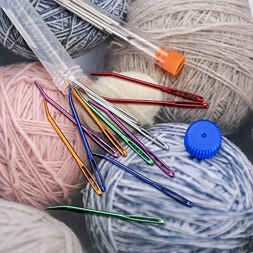 21 Pezzi Aghi per Cucire di Grande Occhio, Aghi da...