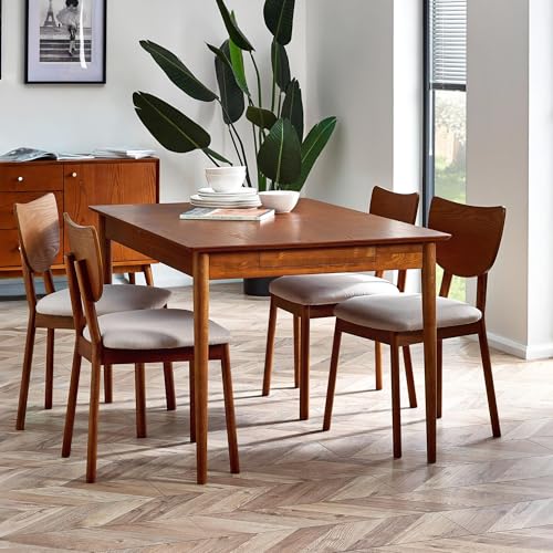 Tavolo da pranzo estensibile Lowry con 2 cassetti legno frassino H 78 x L 180 x P 90 cm ciliegio