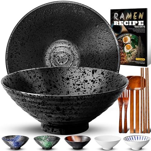 8 Zoll Keramik Ramen Schüssel 2 Set(9-Teilig) - Japanisches Porzellan...