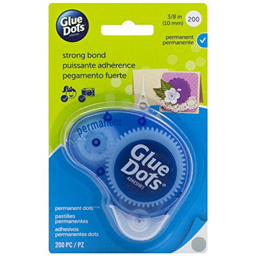 Image of Glue Dots Glue Dots 3 /8 inch Permanent Dot in.n Go Disposable Dispenser 200 Clear Dots (3-Pack)