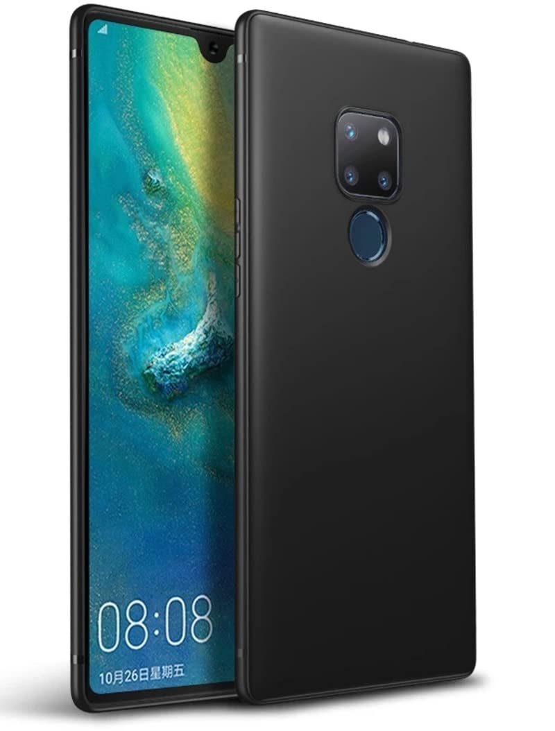 ZubitechHuawei Mate 20 Case Cover Soft Flexible TPU Back Cover Flexible Silicone Matt Black Protective Rubber Cover for Huawei Mate 20 Black