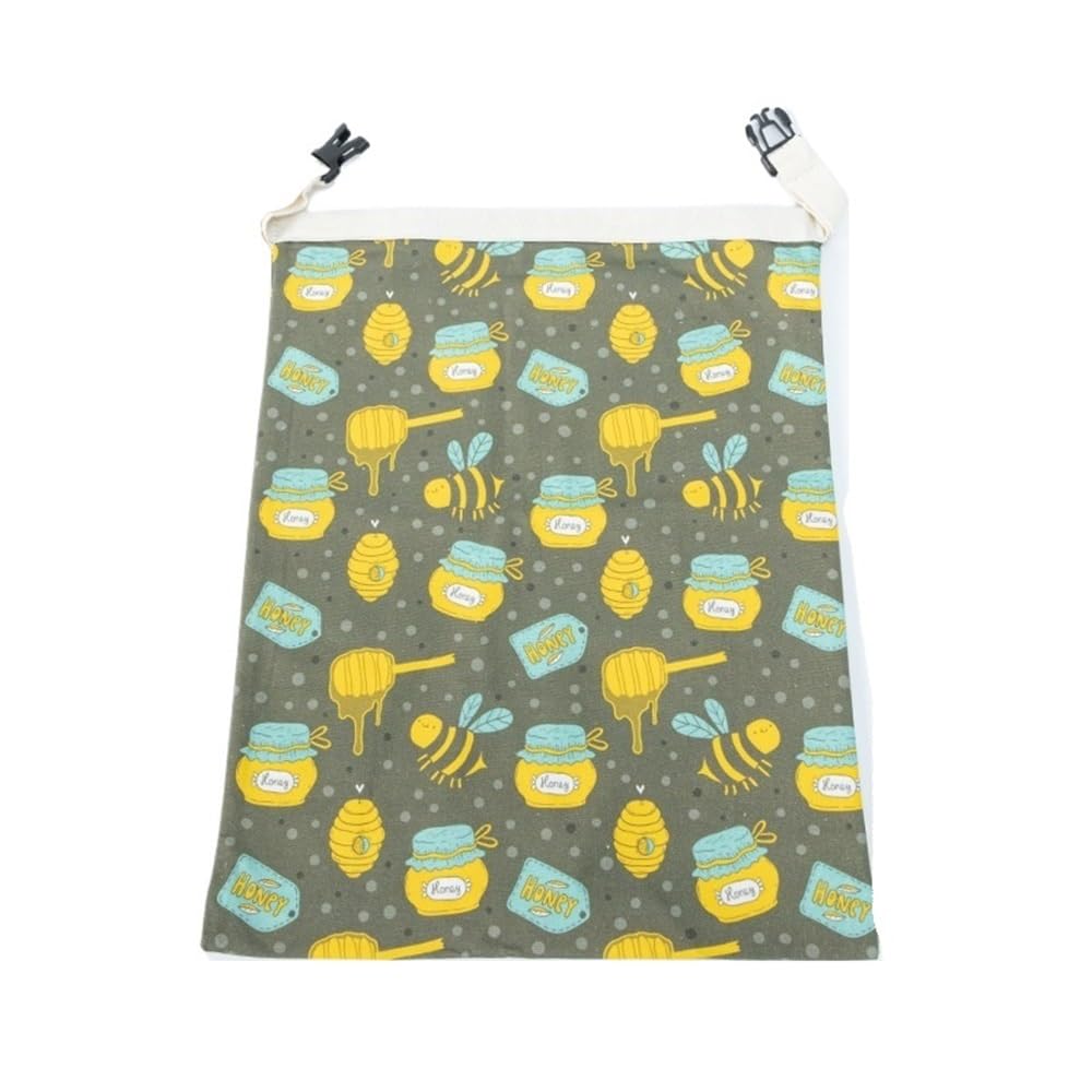 Sustainable Cotton Linen Beeswax Wrap Bread Preservation Bag for Sourdough and Baked Goods(For Bee jar)