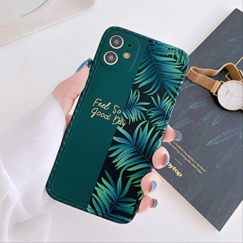 SSICA Estuche para teléfono con Empalme Hoja plátano para iPhone 11 Pro MAX XR XS MAX 7 8 Plus Cubierta Trasera con Letra IMD Suave Planta Coque Regalo para iPhone 11 Pro Estuche con Hoja plátano