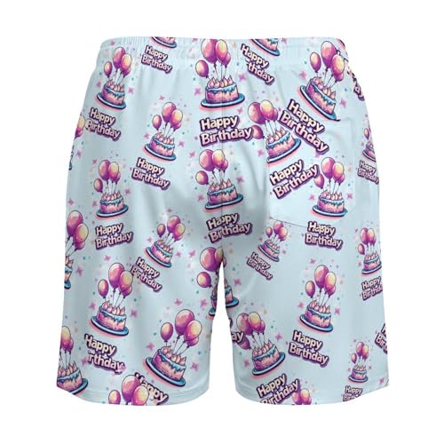 Happy Birthday Mens Swim Trunks Swimming Board Shorts with Compression Liner Summer Beach Bottom4