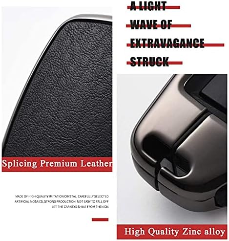 Miniatura 6 de HIBEYO Funda para llave de coche para Audi 2021 2020 A7 A8 A6 A6L Q8 E-Tron, Plateado negro