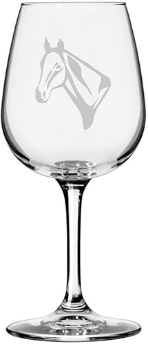 Miniatura 34 de Abaco Barb Body Horse - Copa de vino grabada multiusos (12.75 onzas)