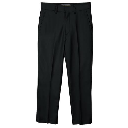 Calça social masculina com frente lisa da Spring Notion, Preto, 2T