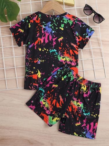 Image of OLMRJKD Kid Toddler Girl Clothes Summer Short Sleeve Figure Graphic Tee Shirt + Shorts Summer Outfits Set