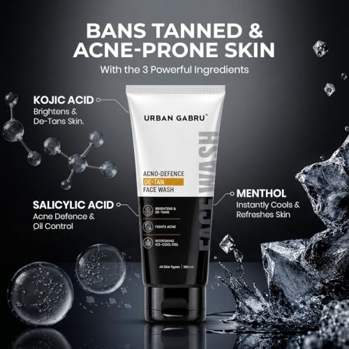 UrbanGabru Acno-Defence De-Tan Face Wash for Men 100ml - Image 5