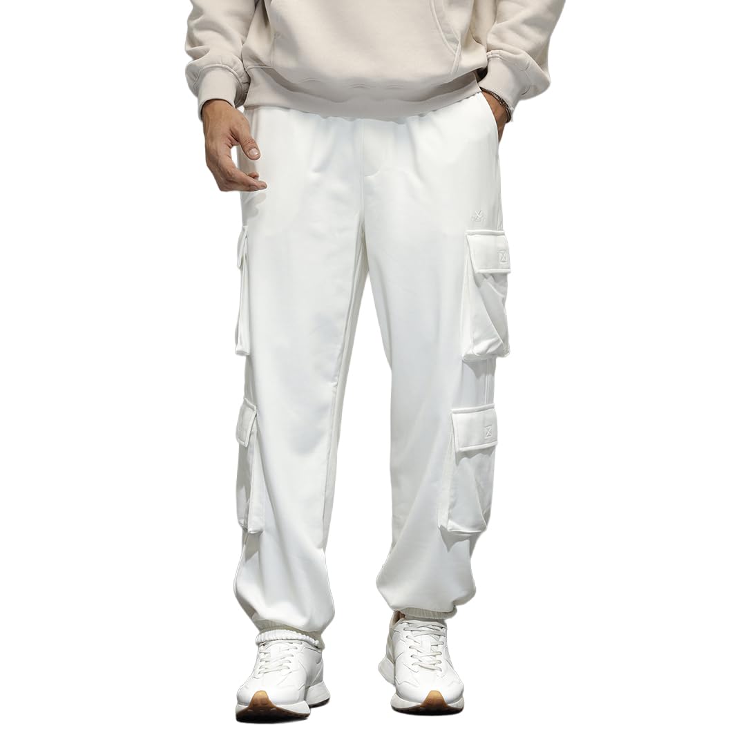 wrogn Men's Cotton Blend Joggers | Solid | Relaxed Fit-picture-19