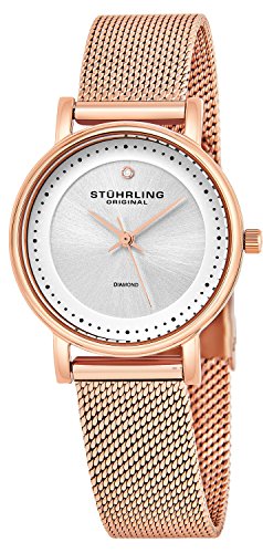 Stuhrling Original Women's Ascot Casatorra Elite Stainless Steel Watch with Diamond (Rose)