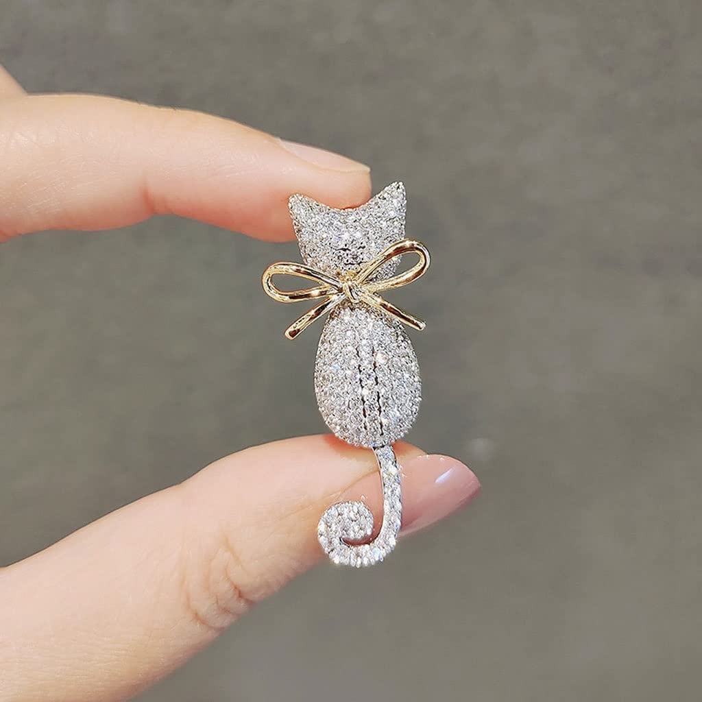 Broche de Mujer, Pin Bonito, Broche de Gato, Personalidad Moderna, Animal, Hebilla, suéter, Abrigo, Accesorios Occidentales, Broches exquisitos para Mujer