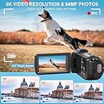 8K 64MP Camcorder Video Camera 18X Digital Zoom YouTube Vlogging Camera Webcam IR Night Vision WiFi 3.0”Touch Screen Camcorders with Microphone, 32G SD Card, Remote Control and 2 Batteries - Image 2