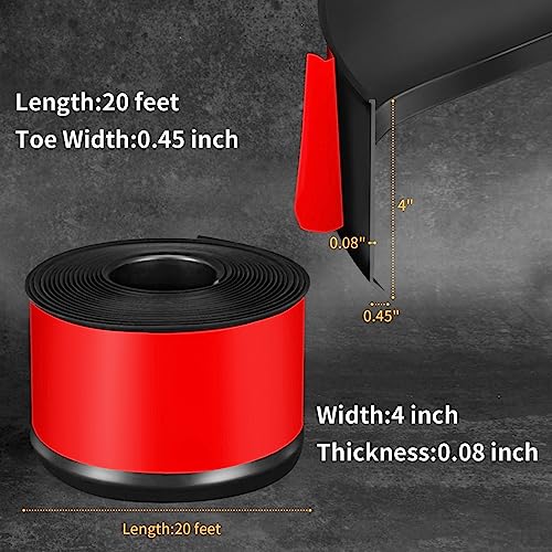 Heonay Flexible Baseboard Molding Trim 4 Inch Self-Adhesive Vinyl Wall Base Peel and Stick Cove Base Rubber Wall Baseboard Moulding Trim (20Ft, Black) by Heonay - Image 2
