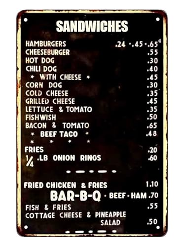 50'S Style Kitchen Decor Ideas to Transform Your Retro Diner Space 10 1940'S Diner Menu Sign Restaurant Decor Diner Signs 50S Decoration Retro Home Vintage Plaque Wall Art Tin Kitchen Lunch Gift 8X12 Metal