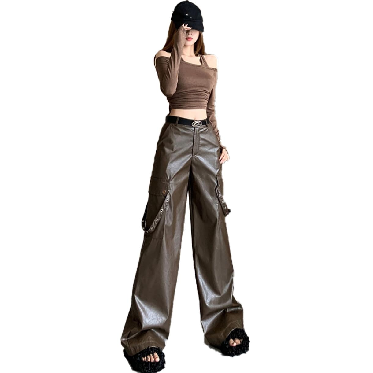 Amazon | [MeipingQu] レザーパンツ レディース 革パン PUレザー