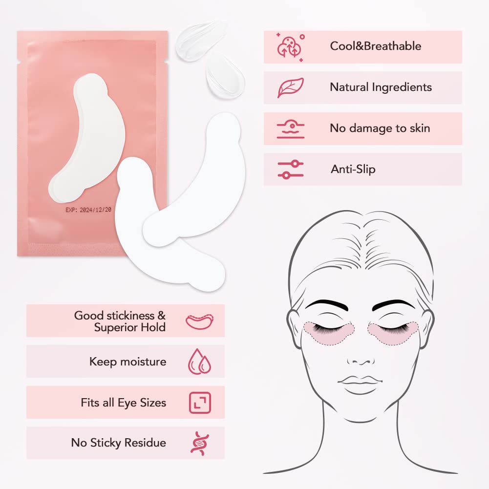 Lunamoon 50 works Eye Pads for Eyelash Extension Eyelash Extension Pads Eyelash Pads Eye Gel Pads for Eyelash Extensions Gel Eye Pads for Extension - Image 2