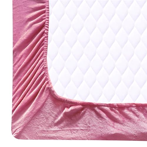 Image of Sands Luxurious Bedsheets for Winter, King Size Fitted Warm Double Bedsheet, 72 x 78 x 10 inches, with 2 Pillow Covers (Pink)