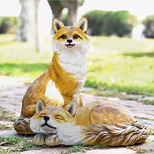 Zhjbd Garden Ornaments Simulation Fox Waterproof Resin Garden Statue For Yard Landscape Lawn Decoration Crafts Gift(A B) A:3019.511Cmproduct No.:ww-306 (Color : B:241734.5Cm) #TOP6