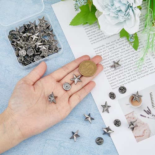 Image of SUPERFINDINGS Alloy Star Badge Lapel Pin Brooches Military Award Pins July Memorial Day Stars for Backpack Clothes