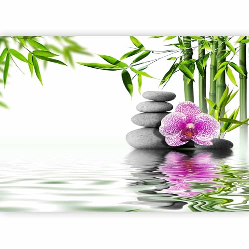 murando Fotomurales autoadhesivo Spa 294x210 cm Papel Pintado Decoración de Pared Murales Pegatina decorativos adhesivos 3d moderna de Diseno Fotográfico Orquidea Bambu Piedras Zen p B 0034 a a