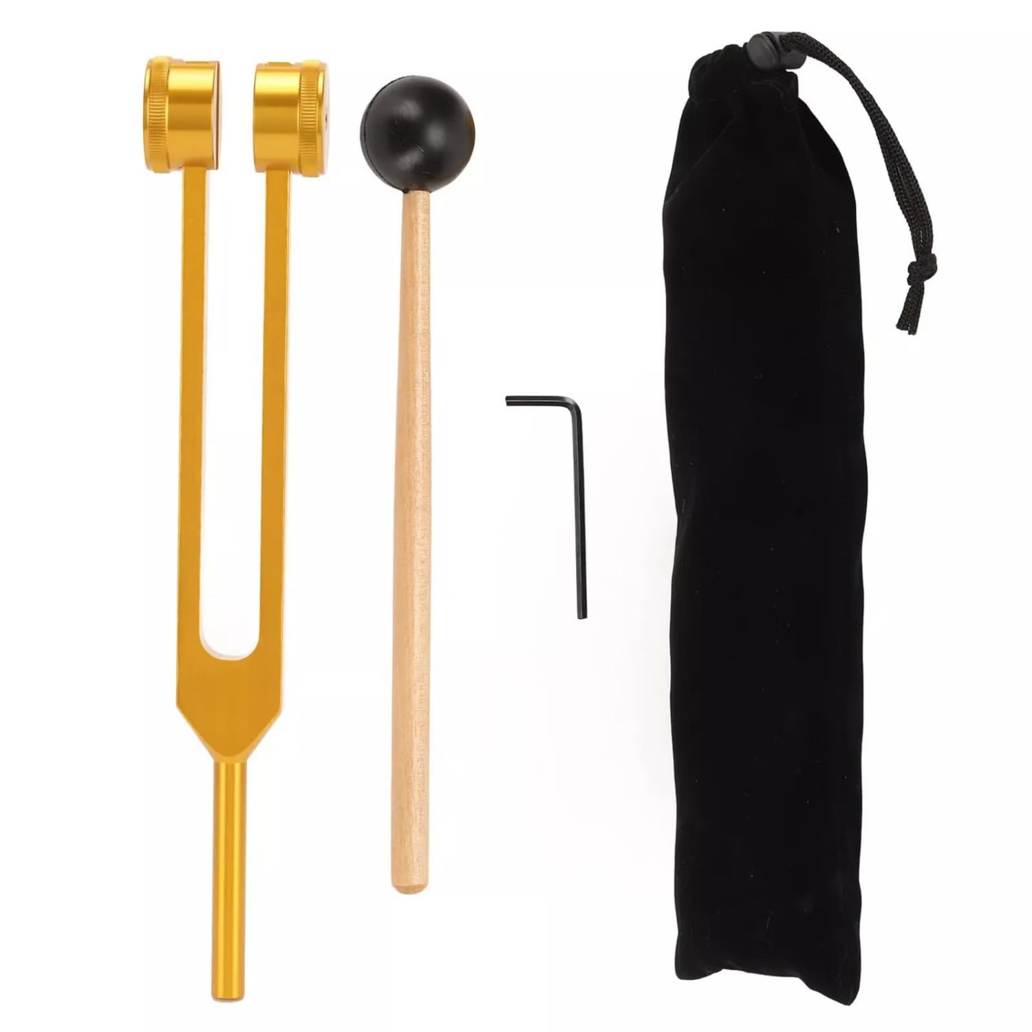 Tuning Fork,Gold Aluminium Tuning Fork High-Quality Tuning Fork Pressure-Resistant Tuning Fork 128Hz Tuning Fork Chakra Hammer Tuning Fork Great for Meditation,Yoga & Sound Therapy