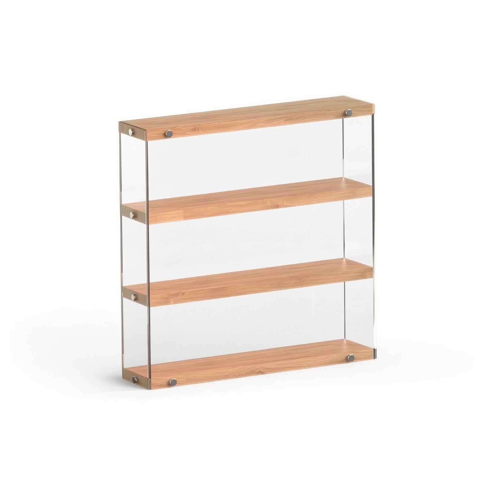 F Fityle Vitrina Mesa con Tapa Antipolvo Armario Expositor con Estans Morno Estanría Expositora para Escritorio, Habitación , 40CM 3 Niveles , 3 Niveles